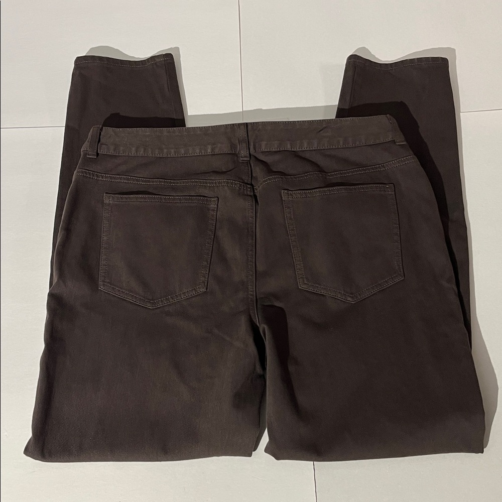 Chico's Platinum Denim Knit Jean Cocoa Bean Brown sz 2 Regular NEW! Straight Leg - Picture 5 of 6